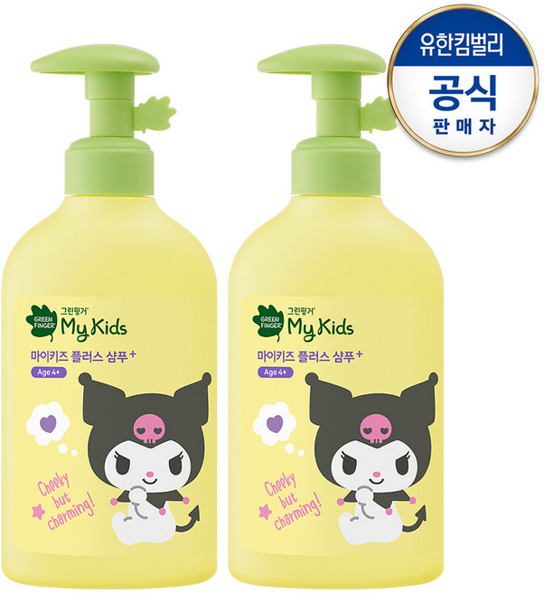 그린핑거 산리오 마이키즈 플러스 샴푸 복숭아향, 320ml, 2개