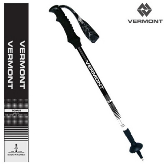 버먼트 국내제작 경량 토누스 퍼플/블랙 3단 등산스틱, 블랙
