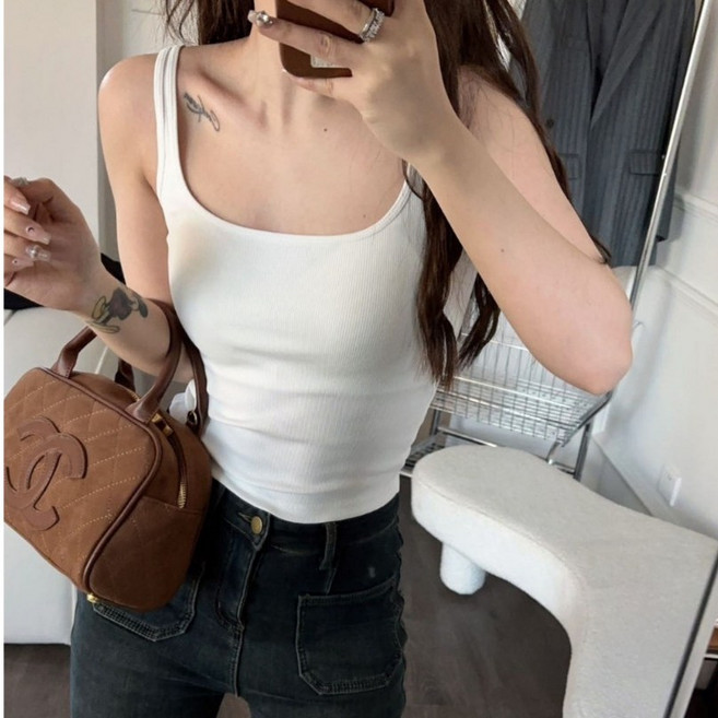 CHILL 細肩帶背心 固定杯無鋼圈 舒適內搭小可愛 顯胸美背設計