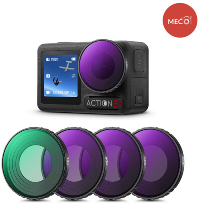 MECO OPTICS DJI 오즈모 액션5/프로4/프로3 필터4종세트(ND8+ND16+ND32+CPL)-ISK, 1개