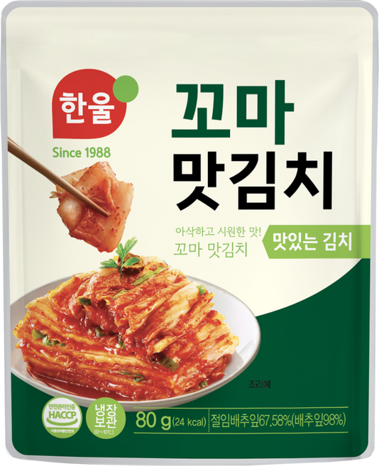 한울 꼬마 김치 맛김치, 80g, 50개
