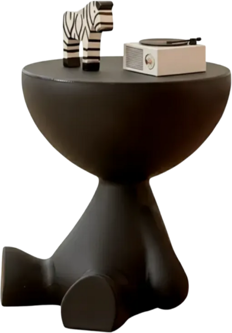 마일드하우스 귀여운 인형모양 수납 미니 협탁 테이블, 블랙