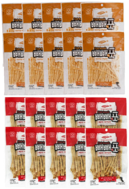 한진식품 빼빼어포 오리지널 + 매운맛, 24g, 10세트