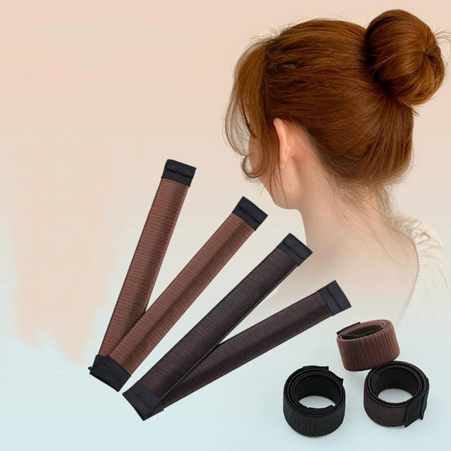 미즈코스 1+1 가발 당고 헤어 피스 똥머리 올림 머리, 1개, 다크브라운+초코브라운