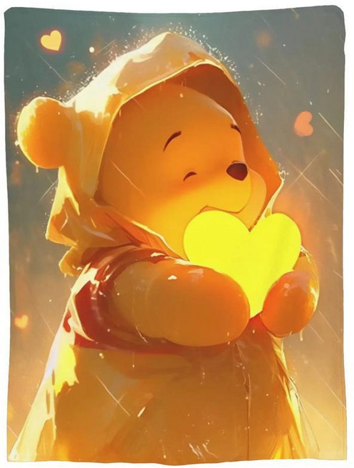 위니 푸우 만화 담요 커버 플란넬 피글렛 티거 이요어 가벼운 침실 소파 침대보, 1개, 7. 19 / B. 125x100cm 50x40in