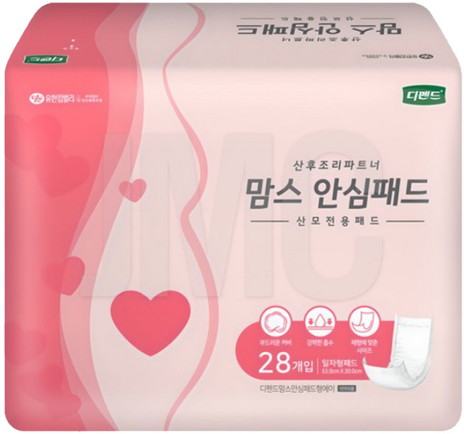 디펜드 여성용 맘스 안심패드 산모전용 성인기저귀, 일자형 (20x53cm), 28개입, 1개