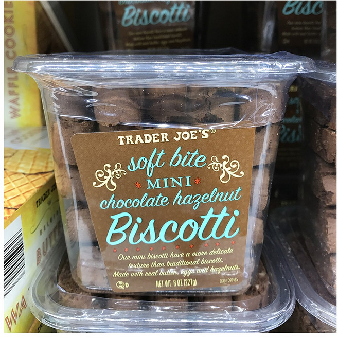 Trader Joe's 트레이더조 소프트 바이트 미니 초콜릿 헤이즐넛 비스코티 쿠키 8oz(227g) 2팩, 2개, 227g