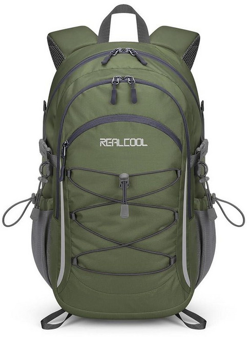 RealCool 남성 여성용 하이킹 백팩 20L 경량 방수 여행 캠핑 백팩 하이킹 데이팩 사이클링 러닝용 블루, 아미 그린