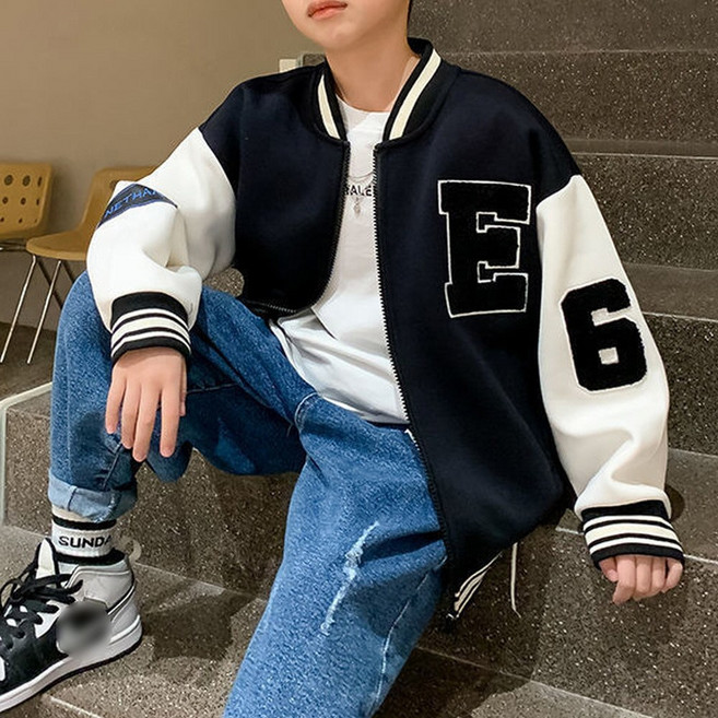 지디오 주니어 남아 배색 야구 점퍼 긴팔 집업 자켓 봄 간절기 아우터