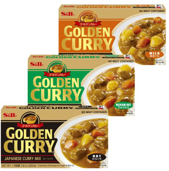 S&B 일본 에스앤비 골든카레 220g 3종 중 택1 (순한/중간 매운/매운), 1개