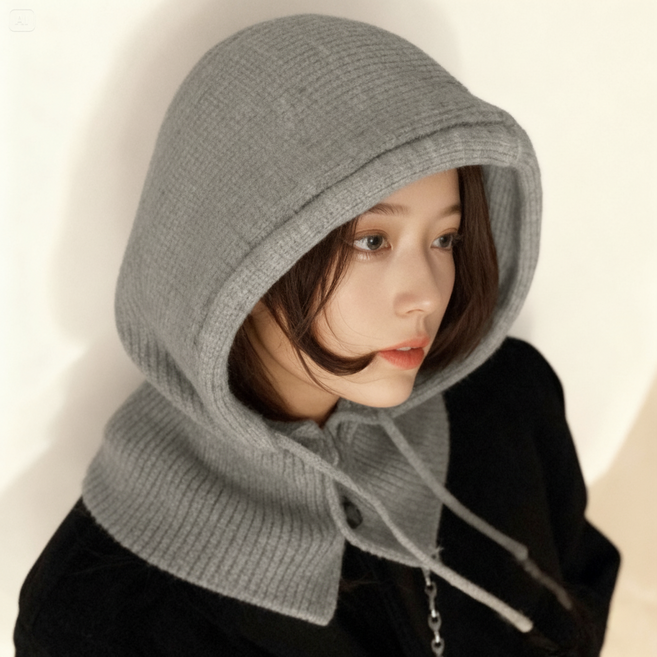 AnnLine 와이드핏 남녀공용 니트 바라클라바