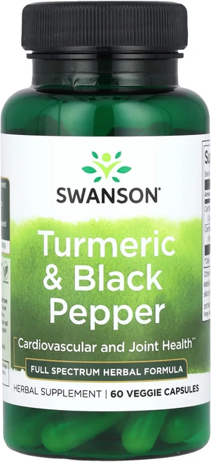 Swanson 강황 및 흑후추 베지 캡슐 60정, 1개 - 쿠팡