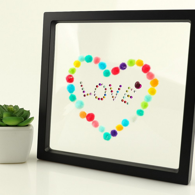 메이크문구 랩투명액자 11x11 검정, 없음, 상세설명 참조