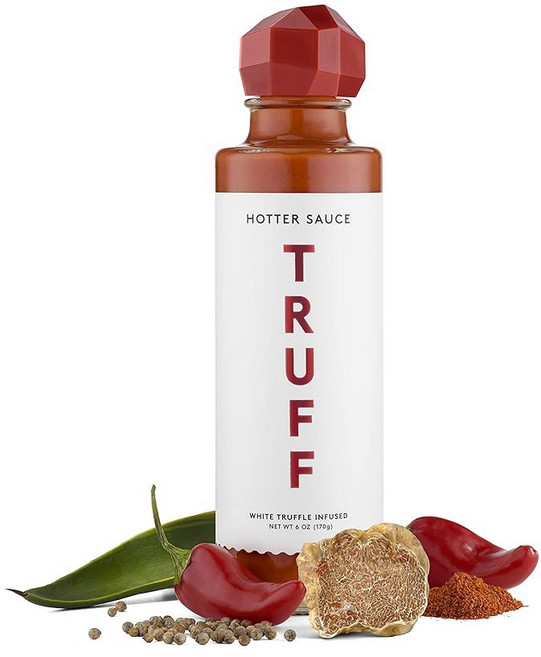 TRUFF Hotter 블랙 트러플 핫소스 할라피뇨가 들어간 고메 더 많은 열을 가진 레드 칠리 페퍼 오일 아가베 넥타 병 안에서 뜨거운 맛 경험 170g(6온스), 6 Ounce (Pack of 2), 6 Ounce (Pack of 2), 1개