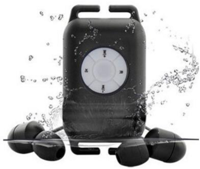 휴대용 MP3 플레이어 헤드폰 장착 방수 수영 서핑 착용 스포츠 타입 이어폰 음악 FM 8g, 8GB, 2)black