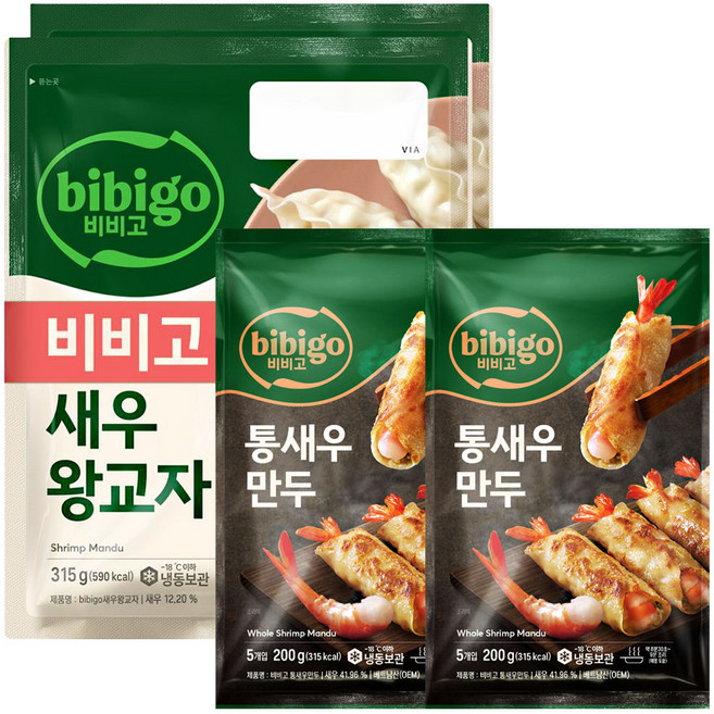 CJ 비비고 만두 세트 (새우왕교자315g 2 + 통새우만두200g 2), 1개