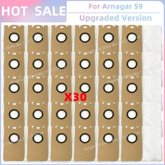 Arnagar S10 Prosenic M9 X1 X1S Viomi S9 ABIR R30 호환 부품 교체용 먼지 봉투 액세서리, 30 Bags