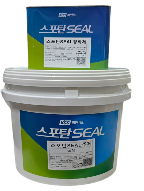 kcc 스포탄 셀 우레탄 실란트 SEAL 스포탄 퍼티 2액형 퍼티, 스포탄 셀 12K 녹색+D헤라, 1개