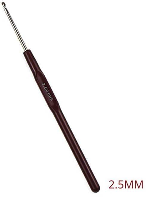 뜨개질 레이스 트림용 내구성 바늘 플라스틱 손잡이 바느질 실 액세서리 0.5-2.5mm 크로셰 후크 1, 15 2.5mm, 1개