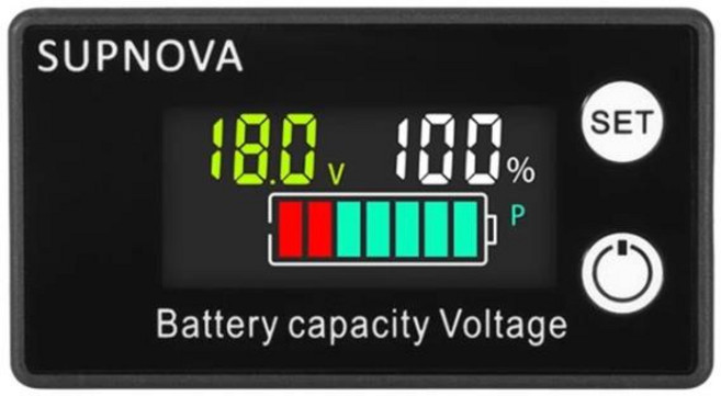 전압계배터리 용량 표시기 DC 8-100V 퍼센트 전압 계량기 연료 게이지 자동차 오토바이, 1개