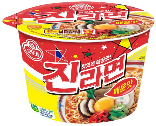 진라면 매운맛 용기 110g, 6개