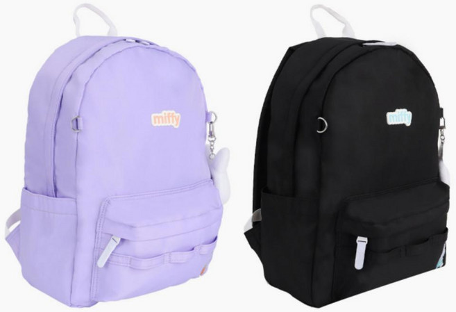 학생 미피 캐릭터 블랙 가방 백팩 신학기 책가방