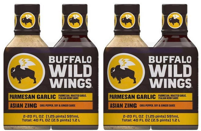 버팔로 와일드 윙 파마산 갈릭 + 아사안 징 소스 591ml 2병 2팩 (미국배송) Buffalo Wild Wings Parmesan Garlic Asian Zing Sauce, 2개