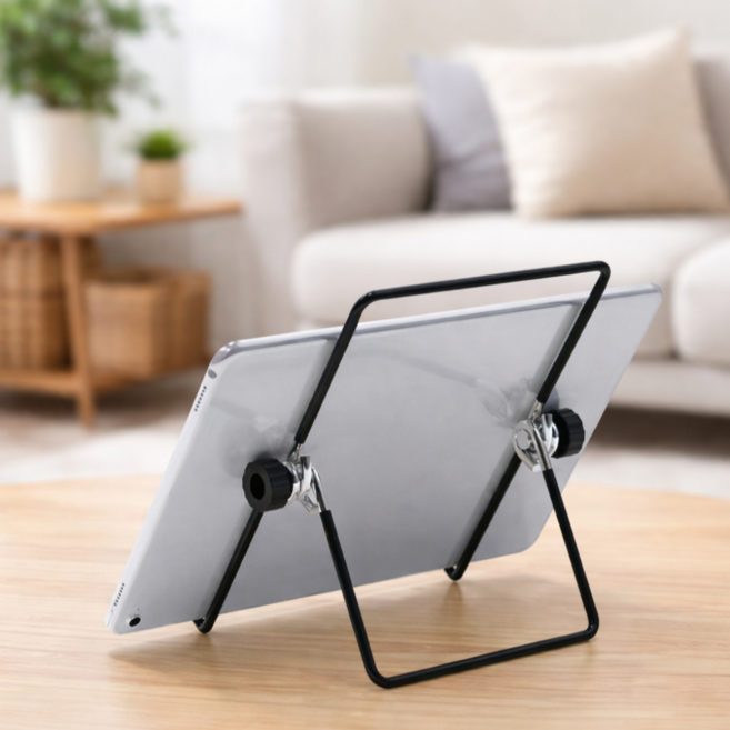 그로우파파 튼튼 태블릿 휴대폰 거치대, 1개, 블랙, 대형