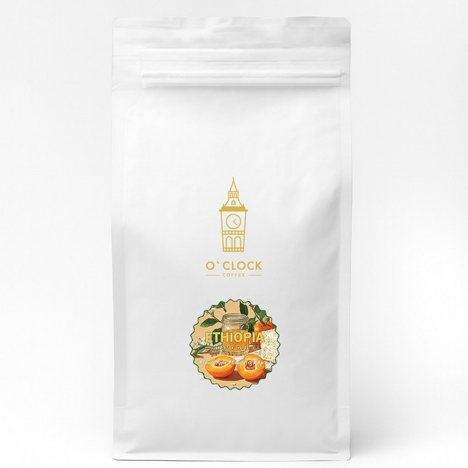 오클락커피 에티오피아 구지 G1 내추럴 스페셜티 당일로스팅 원두커피, 1개, 200g, 홀빈(분쇄안함)