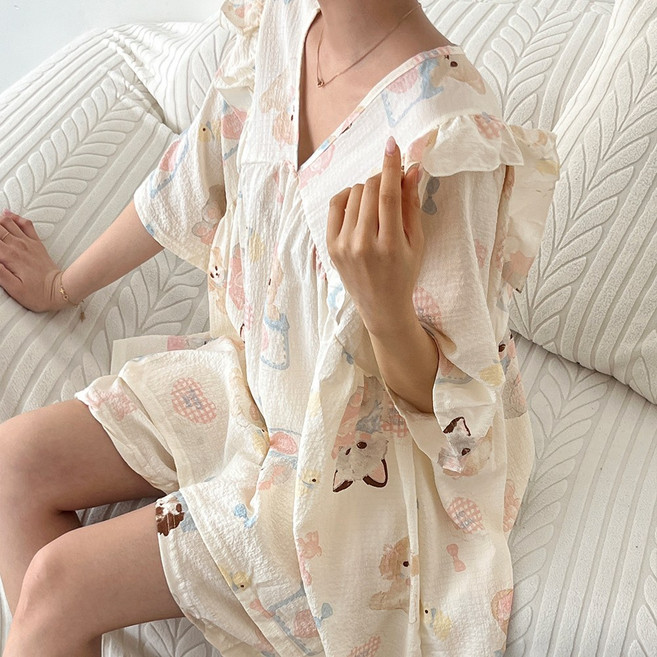 코지데일리 여성 잠옷 상하의 세트 빅사이즈 홈웨어 뜨왈