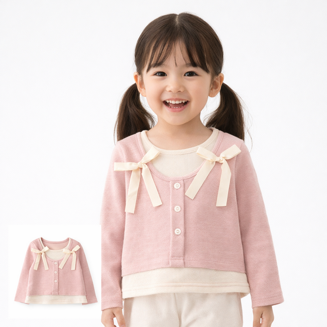 여아 유아동 예쁜 긴팔 티셔츠 레이어드 캔디레이어드긴팔티