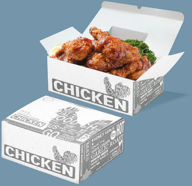 더블패키지 400개입 치킨박스 튀김 닭강정 222호 종이 포장용기 박스, 1박스