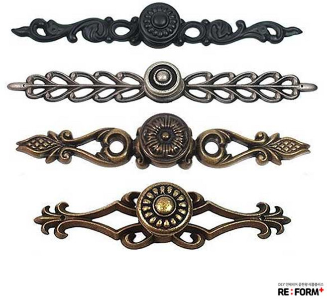 리폼플러스 럭셔리손잡이 1구손잡이 서랍장손잡이 장롱손잡이, 1개, 7. 삼지창set(대)_엔틱