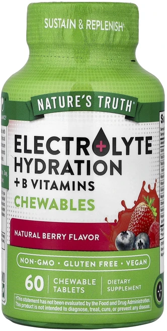 효과가 좋은 Nature's Truth 전해질 수분 보충 + 비타민B군 함유 츄어블 천연 베리 맛 츄어블 60정 최저가격, NaturesTruth전해질수분보충비타민B군함유츄어블천, 1개 - 쿠팡