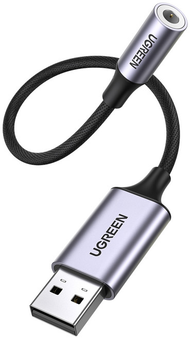 유그린 USB 외장형 케이블타입 사운드카드, CM477, 1개