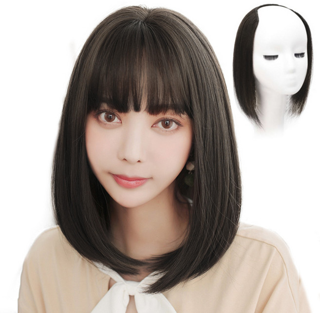 이쁘다샵 가발위드 짧은머리 스타일 어반쇼트 숱보충 붙임머리, 네츄럴블랙30cm, 1개