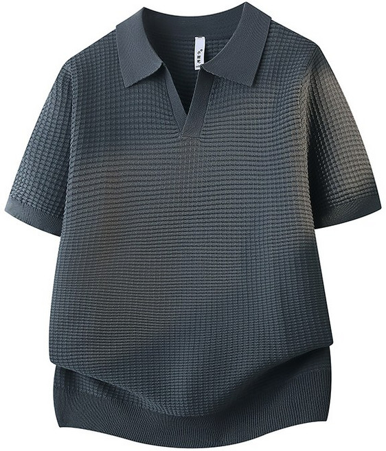 2026新款 冰絲針織短袖POLO衫 男 休閒 百搭 修身 海鷗翻領 半袖毛衣 春秋 POLO 內搭 打底衫