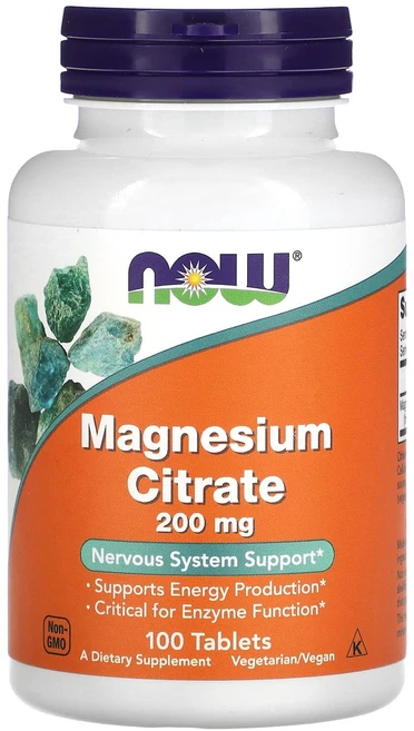 단백질 비타민 철분 마그내슘 칼슘 NOW Foods 마그네슘시트레이트 200mg 100정 고루고루섭취해주세요, 1개 - 쿠팡
