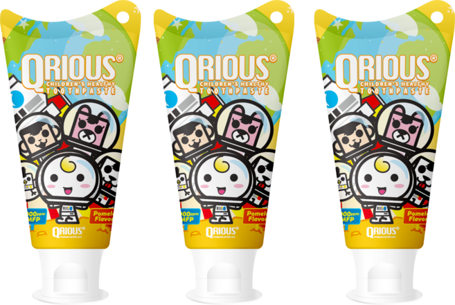 QRIOUS奇瑞斯 紫錐菊護齒兒童牙膏 黃金柚口味, 60g, 1套裝