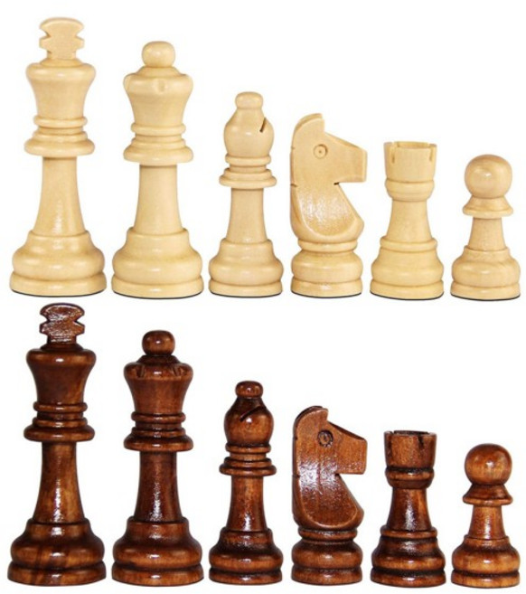 나무 체커 표준 토너먼트 스탠턴 32개 게임 말 2.2인치 킹 피규어