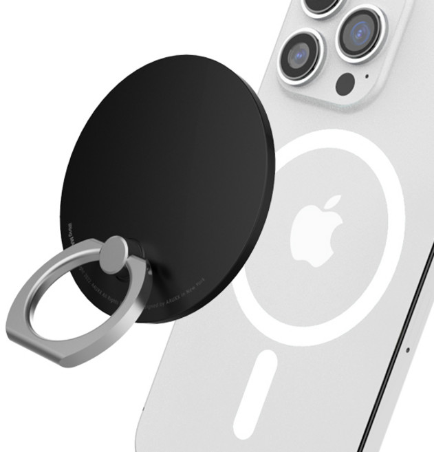 억스 아이링 매그 맥세이프 마그네틱 호환 자석형 휴대폰 스마트링 맥세이프링 핸드폰 거치대, 매트블랙, 1개