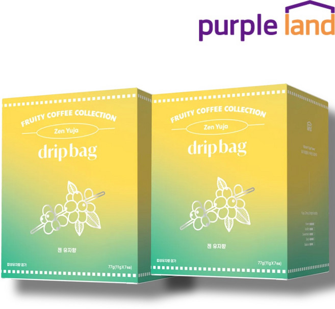퍼플랜드 핸드드립 커피 갸향 드립백 젠 유자향, 2개, 7개입, 11g