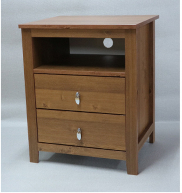 에스엔가구 공간협탁 C타입 침대협탁 2단서랍장, 옹이엔틱