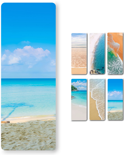 1.5mm 천연고무 요가매트 초박형 휴대용 미끄럼방지 운동매트 필라테스 요가 전용, 1개, 코즈믹 오션