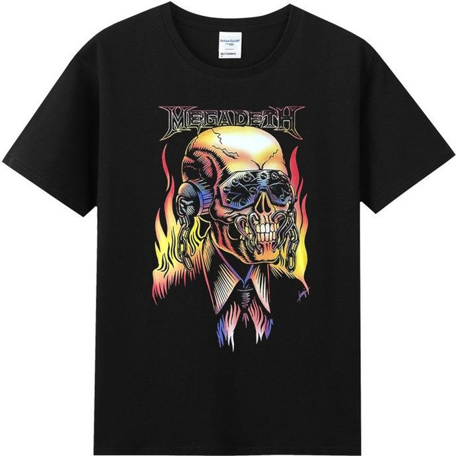 megadeth 메가데스 코튼 반팔티셔츠 메탈 락밴드 라운드넥 셔츠