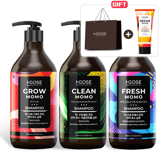 [스타터 세트] 이고세 모근 강화 두피케어 맥주효모 탈모관리 집중케어 3종 헤어크림 기프트박스 증정, 1개, 3.07L
