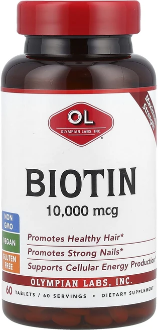 Olympian Labs 비오틴 10000mcg 60 정, OlympianLabs비오틴10000mcg60정, 1개, 60정 - 쿠팡