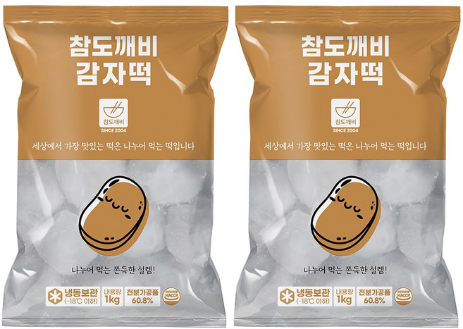 참도깨비 강원도 명물 쫀득쫀득 감자떡 1kg, 2개