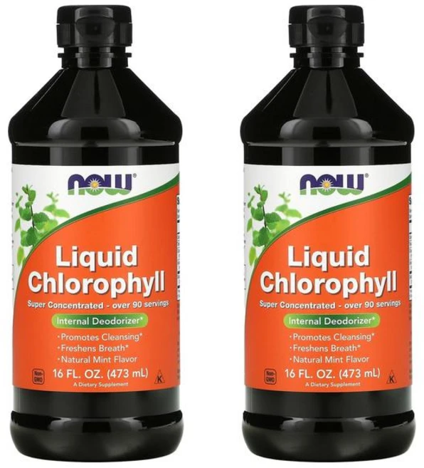 [1+1] Now Foods 나우푸드 리퀴드 엽록소 473ml 클로로필 Chlorophyll 민트맛 액상 약들약 고약사 2개 - 쿠팡