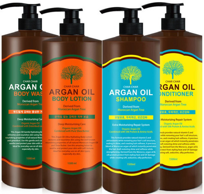 샤샤 2개 대용량 아르간 오일 약산성 바디로션/바디워시/ 샴푸/린스 1500ml X 2개 / 총 3000ml, 아르간 샴푸+샴푸, 1개, 1.5L